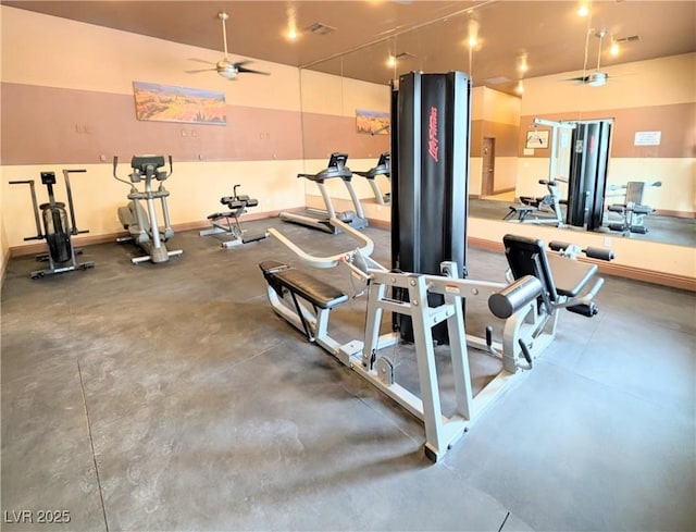2615 W Gary Ave Unit 1041, Las Vegas, NV 89123 - exercise room featuring ceiling fan and baseboards