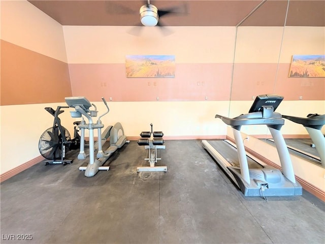 2615 W Gary Ave Unit 1041, Las Vegas, NV 89123 - exercise area featuring baseboards and a ceiling fan