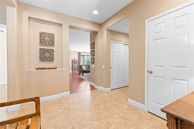 2799 Alnwick Ct, Henderson, NV 89044 - corridor with baseboards, light tile patterned floors, and recessed lighting