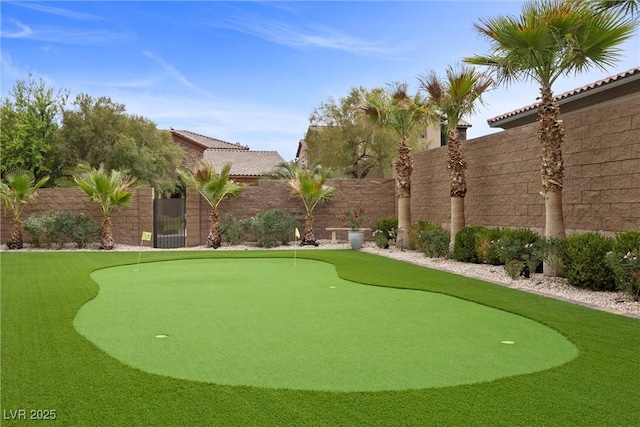 4220 San Alivia Ct, Las Vegas, NV 89141 - view of community with a fenced backyard and a putting area