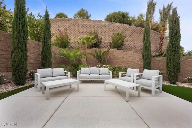 4220 San Alivia Ct, Las Vegas, NV 89141 - view of patio with outdoor lounge area and fence