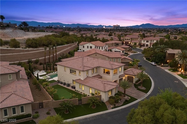4220 San Alivia Ct, Las Vegas, NV 89141 - aerial view at dusk of a mountain view and a residential view