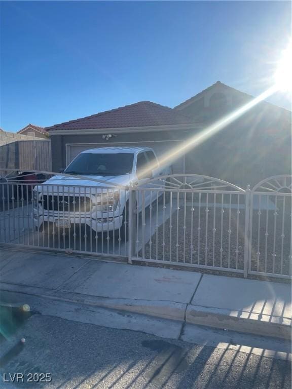 gate with a fenced front yard