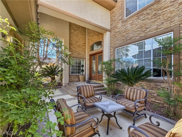 5445 Pendini Point Ct, Las Vegas, NV 89141 - view of patio with french doors