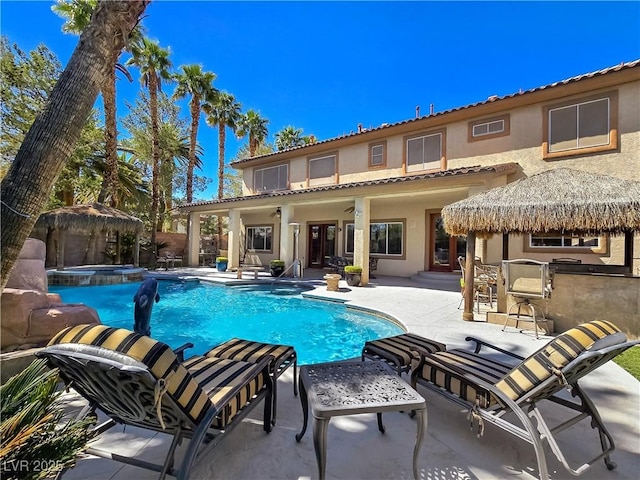 5445 Pendini Point Ct, Las Vegas, NV 89141 - view of pool with a patio area and a pool with connected hot tub