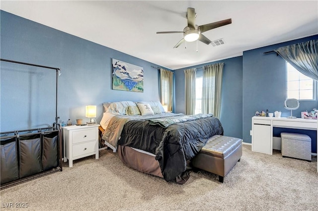 9065 Adorable Ave, Las Vegas, NV 89149 - bedroom featuring multiple windows, carpet flooring, and ceiling fan