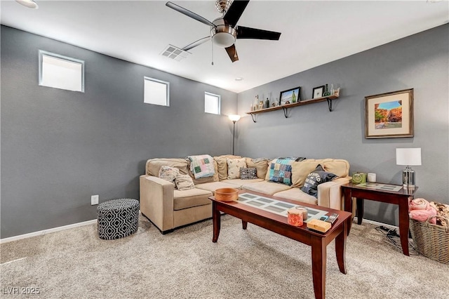 9065 Adorable Ave, Las Vegas, NV 89149 - living room featuring ceiling fan and light carpet
