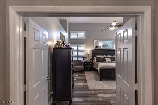 53 Grossinger Ct, Henderson, NV 89074 - bedroom with dark wood-type flooring and ceiling fan