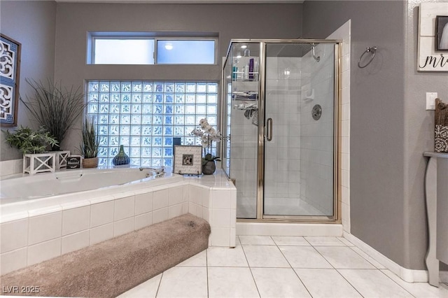 53 Grossinger Ct, Henderson, NV 89074 - full bath with tile patterned flooring, a bath, and a stall shower