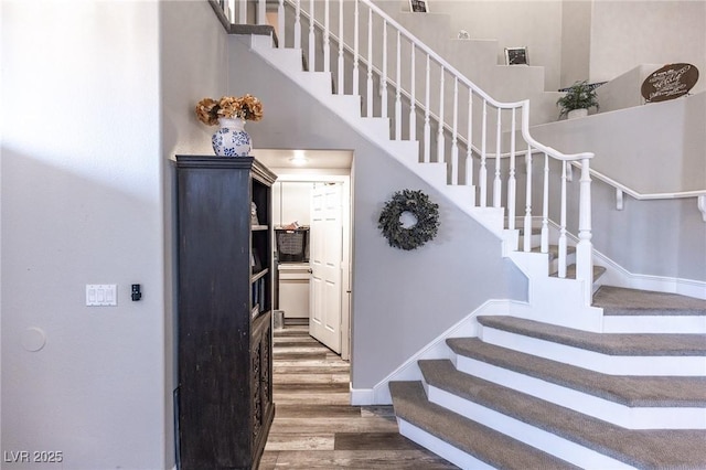 53 Grossinger Ct, Henderson, NV 89074 - stairway with wood finished floors and baseboards