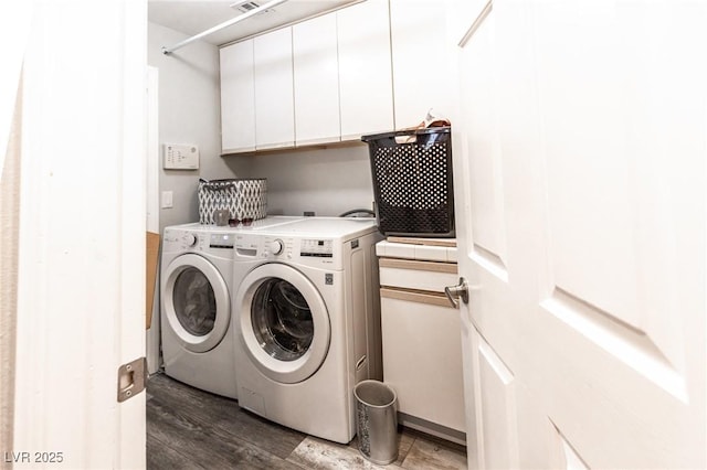 53 Grossinger Ct, Henderson, NV 89074 - laundry area featuring cabinet space, washer and dryer, and wood finished floors