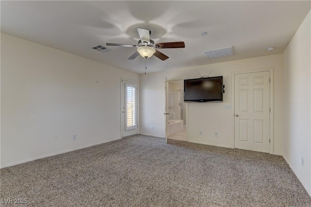 952 Crescent Falls St, Henderson, NV 89011 - unfurnished living room with carpet flooring, ceiling fan, and baseboards