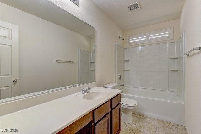 952 Crescent Falls St, Henderson, NV 89011 - bathroom featuring toilet, vanity,  shower combination, and tile patterned floors