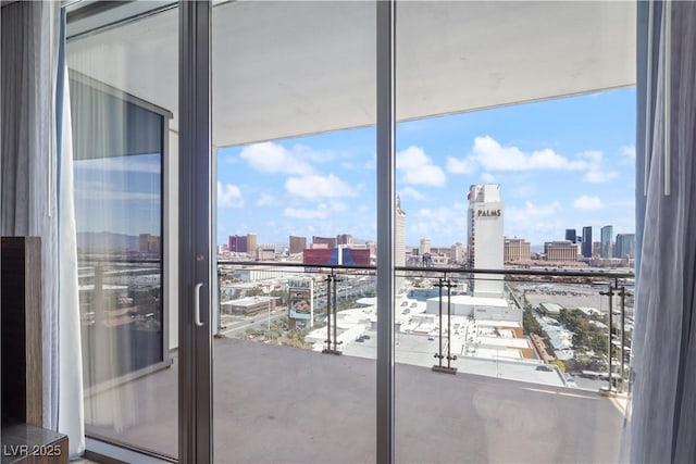 balcony featuring a view of skyline