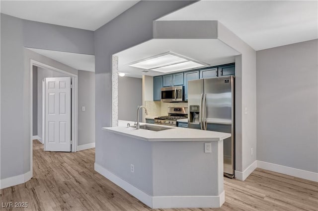 1501 Oscar Ct Unit 101, Las Vegas, NV 89146 - kitchen featuring stainless steel appliances, a sink, light wood-type flooring, and light countertops