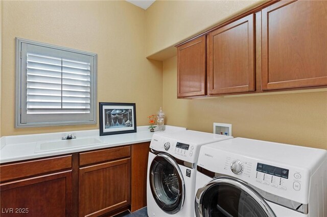 7719 Villa Montara St, Las Vegas, NV 89123 - laundry room featuring separate washer and dryer and cabinet space
