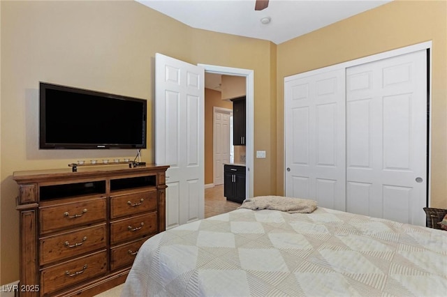 7719 Villa Montara St, Las Vegas, NV 89123 - bedroom featuring a closet and a ceiling fan