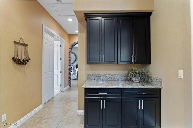 7719 Villa Montara St, Las Vegas, NV 89123 - hall with baseboards, light tile patterned floors, and recessed lighting