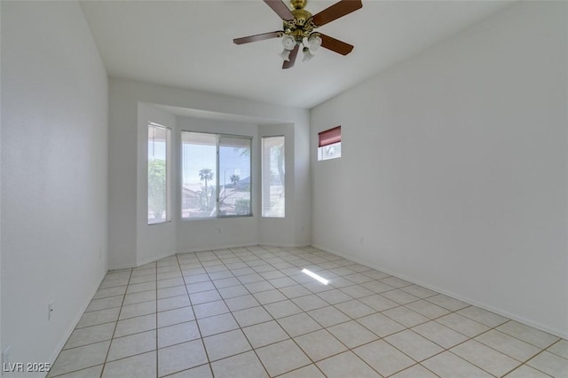 494 Dart Brook Pl, Henderson, NV 89012 - empty room with a ceiling fan, light tile patterned flooring, and baseboards