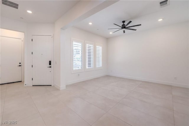 201 Carmel Sky St, Las Vegas, NV 89138 - entryway featuring a ceiling fan, recessed lighting, and light tile patterned floors
