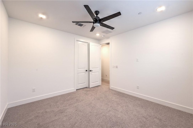 201 Carmel Sky St, Las Vegas, NV 89138 - spare room with ceiling fan, light carpet, and recessed lighting