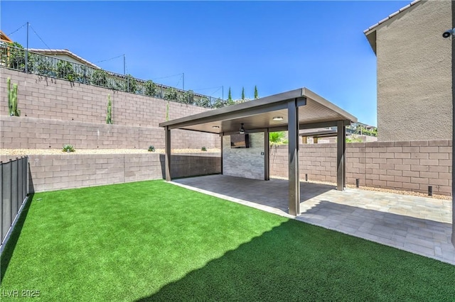 201 Carmel Sky St, Las Vegas, NV 89138 - fenced backyard featuring a patio