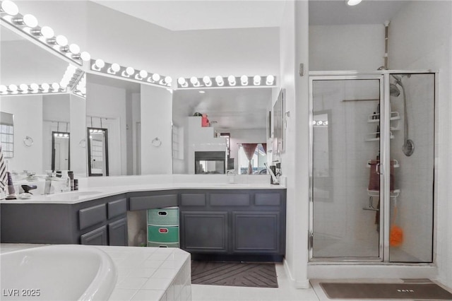 3632 Julia Waldene Ct, Las Vegas, NV 89129 - full bath with a stall shower, a bath, and double vanity