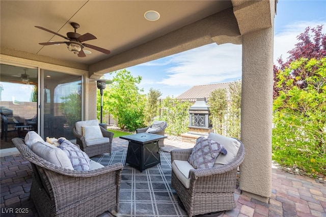 3698 Regatta Landing Dr, Las Vegas, NV 89141 - view of patio with ceiling fan and outdoor lounge area