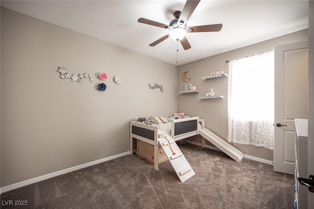 3698 Regatta Landing Dr, Las Vegas, NV 89141 - bedroom with carpet flooring, baseboards, and ceiling fan