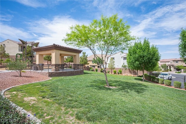 3698 Regatta Landing Dr, Las Vegas, NV 89141 - view of yard featuring a residential view and a gazebo