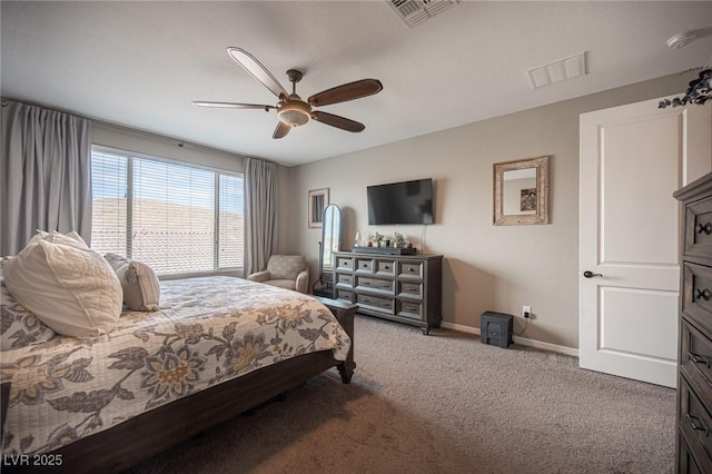 3698 Regatta Landing Dr, Las Vegas, NV 89141 - bedroom with carpet, baseboards, and ceiling fan