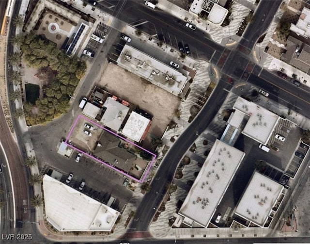 1008 S 3rd St, Las Vegas, NV 89101 - aerial view of property and surrounding area with property parcel outlined