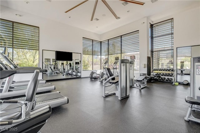 11280 Granite Ridge Dr Unit 1035, Las Vegas, NV 89135 - exercise room with a towering ceiling