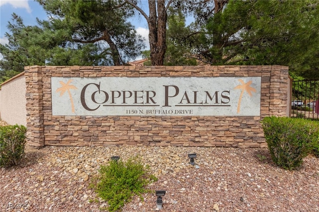 view of community sign