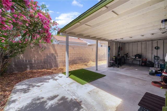 view of patio / terrace with a fenced backyard