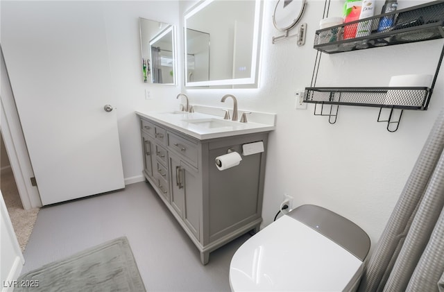 full bathroom featuring double vanity