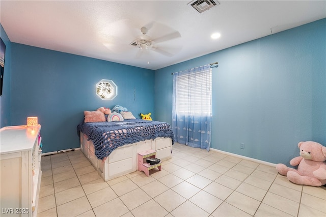 120 N Phyllis St, Las Vegas, NV 89110 - bedroom with a ceiling fan, light tile patterned floors, and baseboards