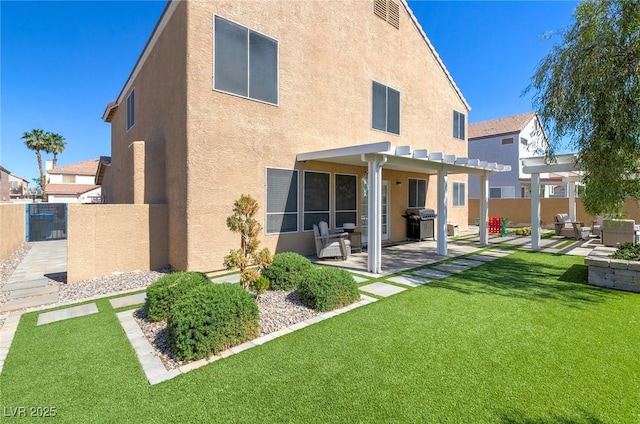 9469 Coral Shine Ct, Las Vegas, NV 89123 - rear view of house with a patio, a pergola, and stucco siding