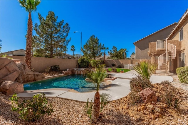8809 Barium Rock Ave, Las Vegas, NV 89143 - view of pool featuring a fenced backyard and stairway