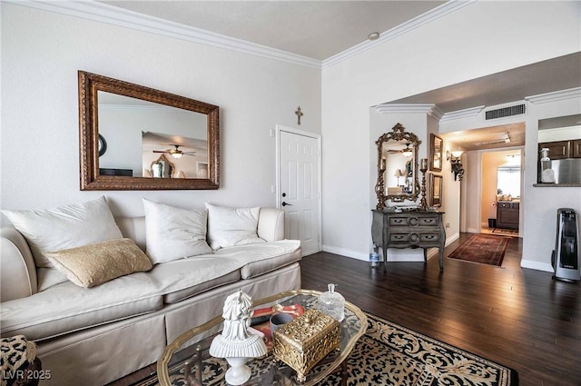 8101 W Flamingo Rd Unit 2006, Las Vegas, NV 89147 - living area with ornamental molding, wood finished floors, and baseboards