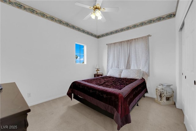 1893 Donnington Ct, Las Vegas, NV 89123 - bedroom with carpet floors, a closet, baseboards, and ceiling fan