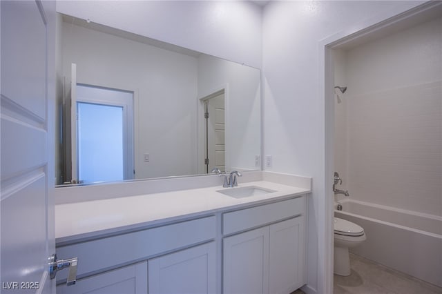 145 Aqua Commons Ln, Henderson, NV 89015 - bathroom featuring toilet, vanity, washtub / shower combination, and tile patterned floors