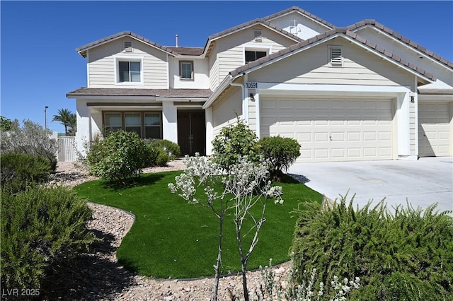 10591 Haywood Dr, Las Vegas, NV 89135 - traditional-style home with a garage, concrete driveway, and a tiled roof