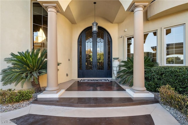 5079 Mountain Top Cir, Las Vegas, NV 89148 - entrance to property featuring french doors and stucco siding