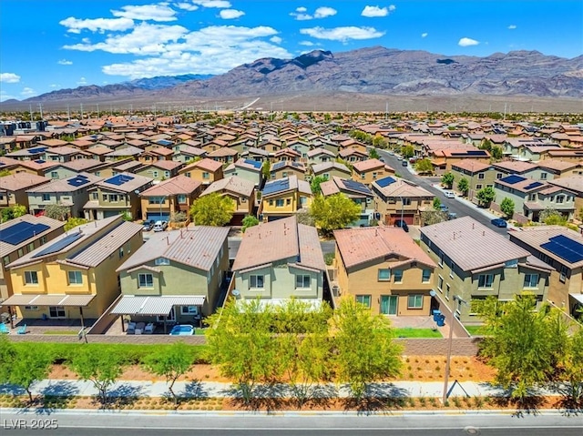 aerial perspective of suburban area with mountains