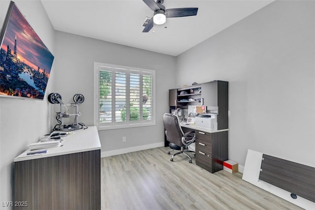 8836 Martin Downs Pl, Las Vegas, NV 89131 - office space featuring light wood-type flooring, ceiling fan, and baseboards