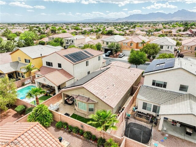 8836 Martin Downs Pl, Las Vegas, NV 89131 - aerial view of residential area featuring mountains and a pool
