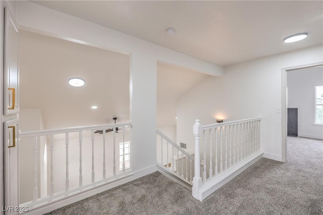 2107 Fountain Springs Dr, Henderson, NV 89074 - hall with an upstairs landing, carpet flooring, and baseboards
