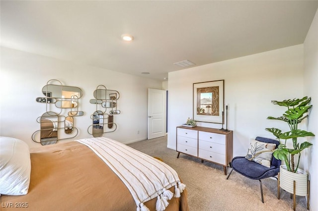 bedroom featuring carpet floors and baseboards