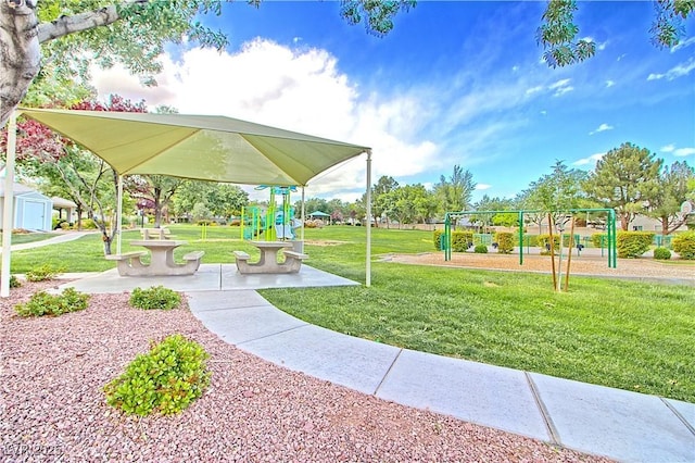 surrounding community featuring a lawn